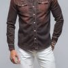 Snap Shirts * | Axels Premium Denim Roper Western Snap Shirt In Ruggine Rust