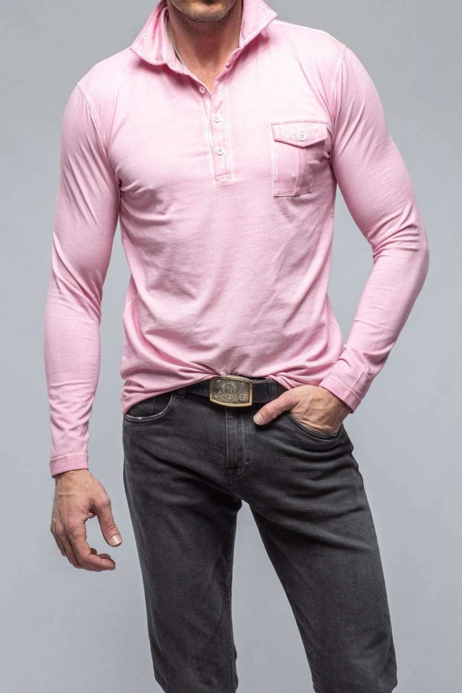 Polo Shirts * | Dune Cafe Paco Ls Polo Shirt In Pink