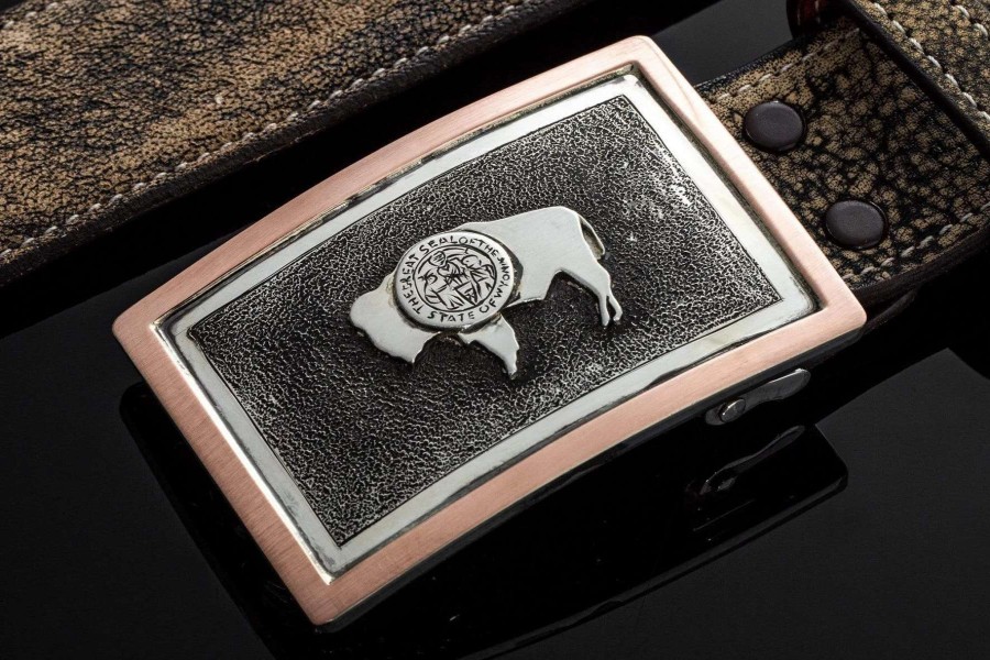 Accessories * | Comstock Heritage Ao Wyoming Trophy Buckle Silver/Gold