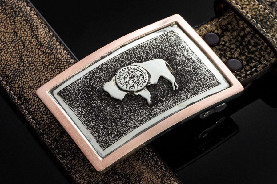 Accessories * | Comstock Heritage Ao Wyoming Trophy Buckle Silver/Gold